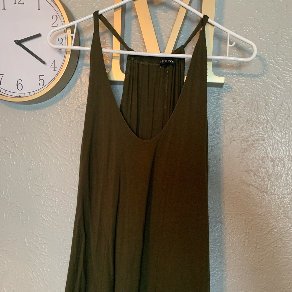 Dark green cotton made sleeveless shirt